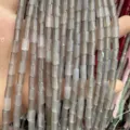 Natural gray agate tube beads 4x7mm strands for DIY jewelry making accessories. - 4*7mm (About 38cm Per Strand) / Grey Agate