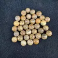 Natural brown picture jasper round beads with half-drilled holes for DIY jewelry - 6mm (No Hole) / Picture Jasper