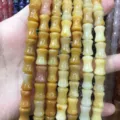 Natural stone 8x12mm bamboo joint waist-shaped loose beads for DIY jewelry making - 8*12mm (Approx. 32 Pieces/Strand) / Topaz