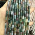 Premium 4x7mm mixed natural agate stone tube beads for DIY jewelry making accessories - 4*7mm (About 38cm Per Strand) / India Agate