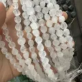 Perles de cristal blanc semi-translucides en forme de bouton pour bijoux DIY - 6x10mm (40 Pcs) / Cristal blanc