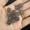 Natural grey semi-transparent agate round beads for DIY handmade jewelry making crafts - 8mm (No Hole) / Grey Agate