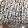 High quality 4x7mm natural stone agate cylinder spacer beads with white and black spots - 4*7mm (About 38cm Per Strand) / Natural Green Stone
