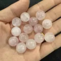 Natural translucent pink rose quartz round crystal loose beads for DIY jewelry making - 8mm (No Hole) / Rose Quartz