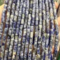 4x7mm blue and white natural stone cylindrical beads for DIY jewelry making - 4*7mm (About 38cm Per Strand) / Blue Spot Stone