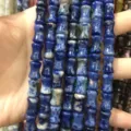 Blue natural sodalite stone bamboo shaped beads 8x12mm for DIY jewelry projects - 8*12mm (Approx. 32 Pieces/Strand) / Blue Sodalite