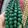 Brins de perles bouton vert malachite pour la confection de bijoux DIY - Turquoise Paon