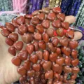 Close-up macro view of heart-shaped red jasper stone beads for DIY jewelry making craft - 15*15*6mm (Approx. 24 Pieces/Pack) / Red Jasper