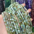 Vista detallada de cuentas de piedra natural en forma de estrella de 6 mm para bisutería - 6mm (Aprox 63 Cuentas por Hilo) / Piedra de Hierba Verde