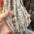 Detailed view of 8mm star-shaped natural stone beads for DIY jewelry making - 8mm (Approx 56 Beads Per Strand) / Labradorite