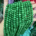 High quality green Ganqing jade round loose beads for DIY jewelry making and necklaces - 4mm (Approx. 90 Pcs/Strand) / AB+ Dry Green Jade