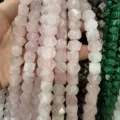 Perles de quartz rose facettées pour colliers et bracelets DIY, accessoires de bijoux - 8*8mm (25 Pièces/Fil) / Quartz Rose Naturel