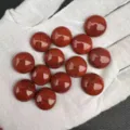 Natural red jasper round flatback cabochon stones for DIY earrings and jewelry making - 6mm / Red Jasper