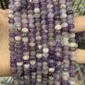 Natural purple amethyst 4x6mm abacus loose beads for DIY jewelry making and spacer beads - 90 Pieces/Pack / Purple Crystal