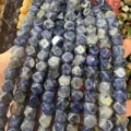 Perles en pierre naturelle marbrée bleue en forme d'octogone pour accessoires bijoux DIY - 8*8mm (25 Pièces/Fil) / Sodalite