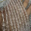 Detail view of transparent natural white crystal round beads for DIY jewelry making - 1 Strand (Approx. 92 Pcs) / 4mm / Natural White Crystal