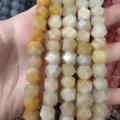 Cuentas de piedra amarilla hexagonales facetadas naturales para crear bisutería - Jade Amarillo Natural