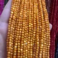 High-quality 4mm orange round shell beads for golden jewelry making DIY accessories - 4mm (Approx 38cm Strand) / Orange Shell