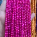 High quality 4mm fuchsia shell beads round loose beads for DIY jewelry making accessories - 4mm (Approx 38cm Strand) / Dark Rose Red Shell
