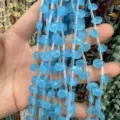 Primer plano de cuentas de piedra en forma de gota facetada azul para joyas DIY - 6x9mm (Aprox. 32 Piezas/Tira) / Cristal Azul