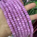 Close-up of natural lavender quartz faceted abacus loose beads for DIY jewelry making - Approx. 70 Pcs/Strand / Purple (46)