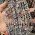 Primer plano de cuentas de piedra natural de 3-5 mm para proyectos de creación de joyas DIY - 3*5mm (Aprox. 80cm Tira) / Fluorita