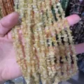Primer plano de cuentas de piedra de citrino amarillo natural para proyectos de bisutería DIY - 3*5mm (Aprox. 80cm Tira) / Cristal de torre amarilla