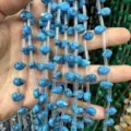 Cuentas de piedra gota azul facetadas con agujeros horizontales para accesorios DIY - 6x9mm (Aprox. 32 Piezas/Tira) / Turquesa