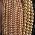 Rangs de perles de coquillage or champagne de différentes tailles pour bijoux DIY - 4mm (Environ 92 Perles par Brin) / Or