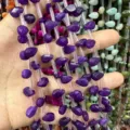 Materiales DIY artesanales: cuentas de gota de piedra natural violeta facetadas - 6x9mm (Aprox. 32 Piezas/Tira) / Púrpura profundo