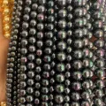 Perles de nacre noires irisées de haute qualité pour la création de bijoux DIY artisanaux - Noir Irisé