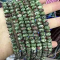 Natural 5x8mm faceted Ruby in Zoisite abacus stone beads for DIY jewelry making - Approx. 70 Pcs/Strand / Ruby in Zoisite Texture (5)