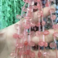Cuentas de gota de piedra natural rosa facetada para joyería DIY - 6x9mm (Aprox. 32 Piezas/Tira) / Rojo sandía