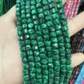 6mm green malachite square cube faceted natural stone beads for DIY jewelry making - 6mm (Approx 65 Pieces/Pack) / Peacock Turquoise