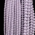 Perles de nacre rondes de tailles variées pour la création de bijoux DIY artisanaux - Lavande