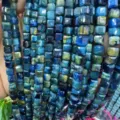 6mm natural stone square faceted beads in blue green tiger eye style for DIY jewelry - 6mm (Approx 65 Pieces/Pack) / Blue Tiger Eye