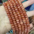 Faceted natural stone abacus beads in orange tone - Approx. 70 Pcs/Strand / Orange-Brown Translucent (38)