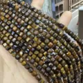 6mm faceted Tiger Eye stone cube beads for DIY jewelry making - 6mm (Approx 65 Pieces/Pack) / Tiger Eye