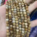 6mm natural stone faceted cube beads in earthy brown and tan tones for DIY jewelry making - 6mm (Approx 65 Pieces/Strand) / Jasper