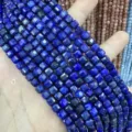 6mm blue lapis lazuli faceted square cube sugar spacer beads for jewelry making - 6mm (Approx 65 Pieces/Strand) / Lapis Lazuli