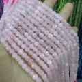 Natural pink rose quartz 6mm faceted cube beads for jewelry making - 6mm (Approx 65 Pieces/Strand) / Rose Quartz