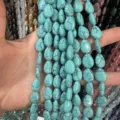 Perles en pierre turquoise de qualité en forme de larme pour la création de bijoux DIY - 8*10mm (Environ 39 Perles par Fil) / Turquoise