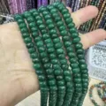 Strand of green faceted natural stone rondelle beads 5x8mm for DIY jewelry making - 5*8mm (Approx. 70 Pcs/Strand) / Green (34)