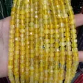 6mm vibrant yellow faceted square natural crystal stone beads for DIY jewelry crafts - 6mm (Approx 65 Pieces/Strand) / Agate