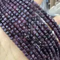 Dark purple 6mm faceted cube natural stone beads strands for DIY jewelry making projects - 6mm (Approx 65 Pieces/Strand) / Optimized Dark Red