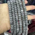 Natural 5x8mm gray speckled stone abacus beads for DIY jewelry making - 5*8mm (Approx. 70 Pcs/Strand) / Spotted Gray (21)