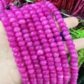 Faceted pink natural stone abacus beads 5x8mm for DIY jewelry making and craft projects - 5*8mm (Approx. 70 Pcs/Strand) / Rose Red (12)