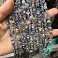 Tiras de cuentas de piedra natural azul y blanca 3-5 mm para proyectos de joyería DIY - 3*5mm (Aprox. 80cm Tira) / Piedra de Puntos Azules