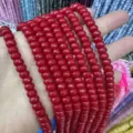 Natural red stone 5x8mm faceted abacus wheel beads for DIY jewelry making accessories - 5*8mm (Approx. 70 Pcs/Strand) / Bright Red (9)