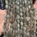 Perles en pierre naturelle grise en forme de goutte avec trou droit pour bijoux DIY - 8x10mm (env. 39 pièces/brin) / Labradorite